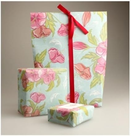 10 Sheets 23" X 16.5" Jewelry Gift Wrap Wrapping Paper, Vintage Pink Flower