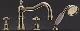 Rohl U.3746X-IB, Rohl Bathtub Fillers, 4 Hole Deck Tub Shower Set - Inca Brass