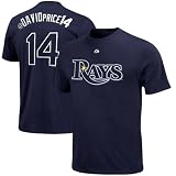 MLB Majestic David Price Tampa Bay Rays #14 Twitter T-Shirt - Navy Blue (Large)