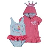 Baby Togs Blue/Coral NBG Swimsuit w/Terry Coverup - 6/9M