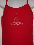 Girls Gymnastics Apparel Red Cami T-Shirt with Gymnast