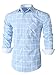 Emiqude Mens Casual Slim Fit Long Sleeve Pocket Constrast Plaid Dress Shirt