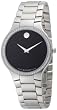 Movado Men's 0606384 Serio Stainless-Steel and Diamond Black Round Dial Watch by Movado