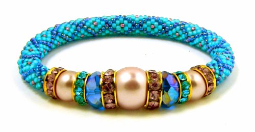 Beads East Bead Crochet Bracelet Kit, Lavender Blue