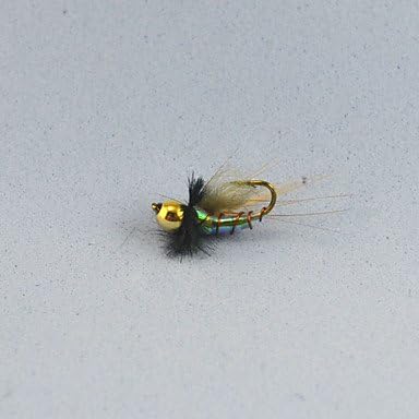 12PCS Brass Bead Head Holographic Body Nymph / Midge Wet Hook #12