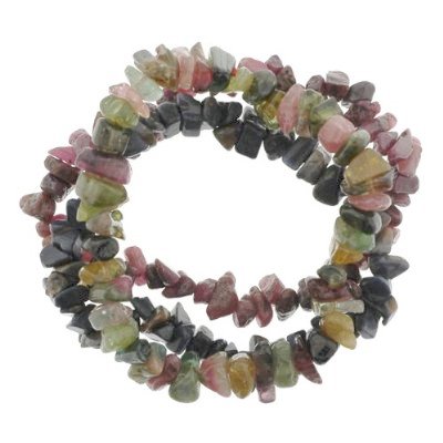 Set of 3 Stretch Chip Bracelets - Ruby, Sapphire, and Tourmaline - 5 to 8mm