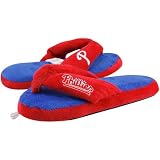 MLB Philadelphia Phillies Ladies Red-Blue Plush Thong Slippers (X-Large)