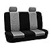FH GROUP FH-FB060R012 Trendy Elegance Bench Seat Covers, Airbag compatible and Split Bench, Gray / Black color