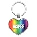 Graphics and More Metal Keychain Key Chain Ring Rainbow I Love Heart Names Male J Jace - Jasper