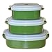 Kitchen & Housewares : Calypso Basics 3-Piece Microwave Steamer Set, Olive