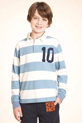 Pure Cotton Long Sleeve Stripe Rugby Top