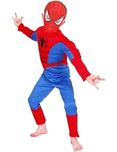 Rubies - Disfraz infantil de Spiderman con pecho musculoso (5-7 años)
