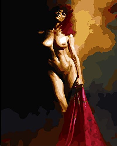 DIY Fans® New Paint by Number Kits for Adults Kids - Fallen Angel 16x20 inch Linen Canvas without Wooden Frame