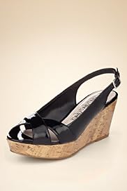 Wide Fit Crossover Strap High Heel Wedge Shoes