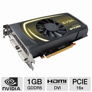 EVGA GeForce GTX 560 Superclocked 1024 MB GDDR5 PCI Express 2.0 2DVI/Mini-HDMI SLI Ready Graphics Card, 01G-P3-1461-KR