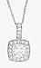 Platinum Overlay Sterling Silver Cubic Zirconia Cushion-Cut Antique-Style Pendant