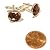 Obsidian Cufflinks 01 Business Stone Mahogany Star Brown Black Silver Brass Crystal