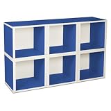 Way Basics Modular 6 Cube Bookcase - Blue - PS-MC-6-BE