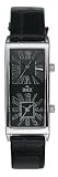 Inex A58757S5X Ladies Black 2 Time Zone Black Leather Strap Watch