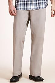 Shorter Length Pure Cotton Active Waistband Regular Fit Chinos