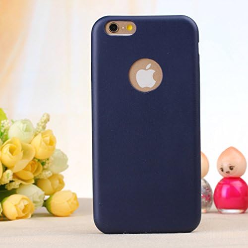 Leather Case for iPhone 6 PLUS with Hole for Logo ;Unbelievable Thin and Light Weight;Deep Blue