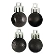 18ct Jet Black 4-Finish Shatterproof Christmas Ball Ornaments 1.25" (30mm)