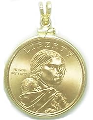 Sacagawea Gold Filled Coin Edge Bezel Pendant No Chain
