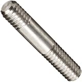 Stainless Steel 303 Threaded Stud, 3/8"-16, 1-5/8" Overall Length, 3/4" & 11/32" Threaded Ends (Pack of 1)