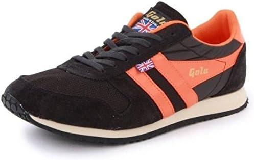Gola Pacer Black Orange Made in England Suede New Mens Trainer Shoes -8