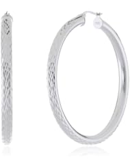Sterling Silver Diamond Cut Hoop Earrings