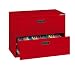 Sandusky 400 Series Red Steel Lateral File Cabinet with Plastic Handle, 30" Width x 27-1/4" Height x 18" Depth, 2 Drawers