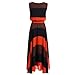 Asoidchi Boho Bohemian Chiffon Stripes Summer Beach One-piece Sleeveless Maxi Dress