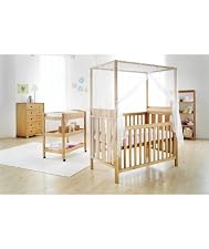 King Parrot Four poster 3 in 1 cot bed - Heritage Teak