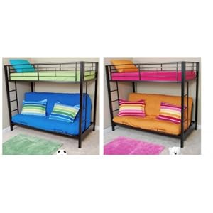 Walker Edison Twin over Futon Metal Bunk Bed - Black