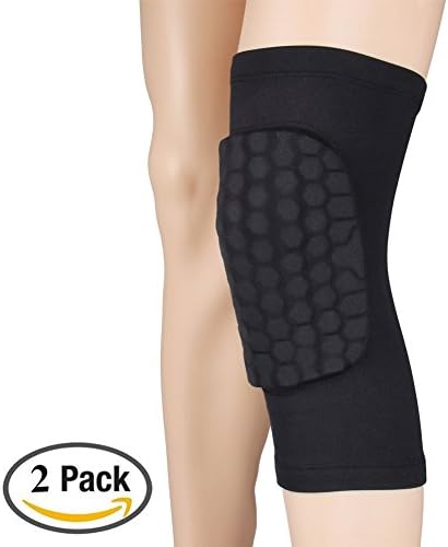 1-Pair Thicken Strengthen Kneepad Honeycomb Sleeves,JeeMax Knee Support Crashproof Antislip Breathable Basketball Short Leg Knee Sleeve Protective Pad Knee Guard Compression Hexpad