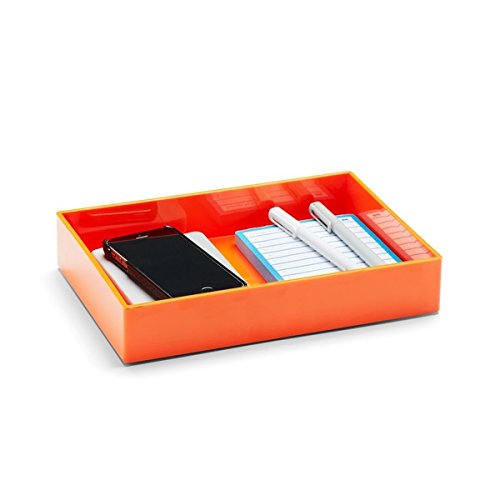 Poppin Medium Accessory Tray - Orange - Desk & Office Organizer