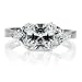 Keane's Engagement Ring - 3 Stone Princess and Trillion Cut CZ - 925 Sterling Silver, 1 Carat