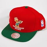 Milwaukee Bucks Mitchell & Ness Red Throwback Vintage Snapback Hat