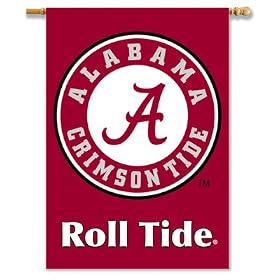 NCAA Alabama Crimson Tide 2-Sided 28-by-40 inch House Banner with  Pole Sleeve
