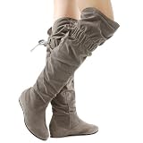 Candies100 2 Way Over The Knee Wedge Boot GRAY