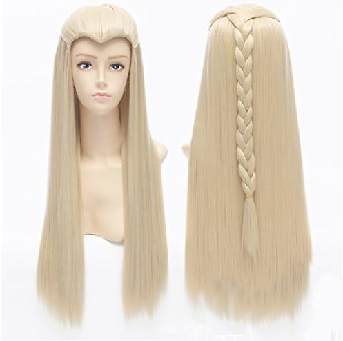Anangel Free Hair Cap+for Kids / Adults Lord of the Rings/the Hobbit Elf Thranduil Long Straight Light Blonde Cosplay Wig Convention Costume Wigs D0051