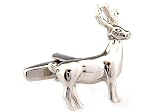 Silver Reindeer Deer Buck Cufflinks Cuff Links