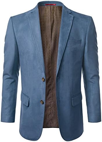 MONDAYSUIT Lightweight Suede Leather Look Blazer Cocktail Party BLUE Jacket