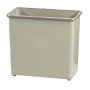 Rectangular Steel Wastebasket with 28 Quart Capacity, 16-1/2"x9"x15", Sand SAF9616SA