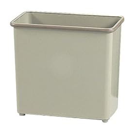 Rectangular Steel Wastebasket with 28 Quart Capacity, 16-1 2x9x15, Sand SAF9616SA by Safco