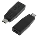Black Mini USB to Micro USB charger Converter Adapter for Blackberry Tour 9630, 8900 Curve, Storm 9530, Pearl Flip 8220