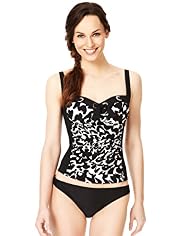Cheetah Print Padded Tankini Top