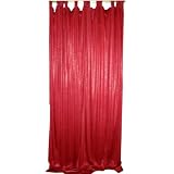 2 Indian Red Silk Sari Drapes Curtains 108 Panels by Mogul Interior