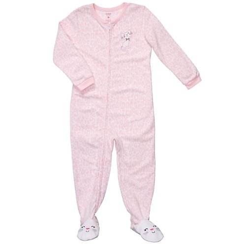 Carter's Toddler Girls Pink Kitty Embroided Printed Blanket Sleeper (24 months)