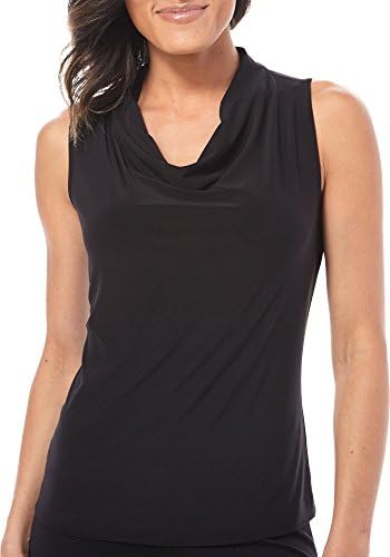 Nue Options Petite Cowl Neck Tank Top Large Petite Black